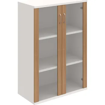 Policová skříň S 3 80 04 – Skříň policová dvéřová 115,2 × 80 cm - Višeň , Bílá , USN – Hobis