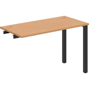 Psací stůl UE 1200 R – Stůl pracovní délky 120 cm, hl. 60 cm, k řetězení - Buk , Černý kov