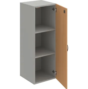 Policová skříň DZ 3 40 01 – Skříň policová dvéřová 111 × 40 cm - Buk , Šedá , UCO – černá
