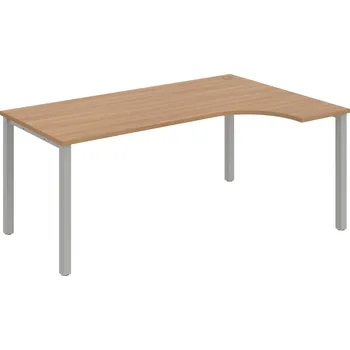 Psací stůl UE 1800 L – Stůl ergo levý 180 × 120 cm - Višeň , Šedý kov