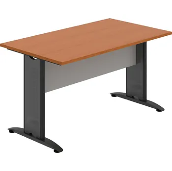 Jednací stůl CJ 1400 – Stůl jednací rovný 140 cm - Třešeň , Šedá , Černý kov