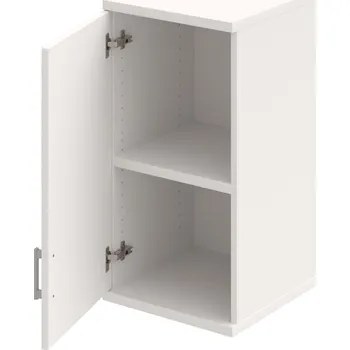 Policová skříň S 2 40 01 L H – Skříň policová dvéřová 76,8 × 40 cm - Bílá , Bílá , USH – hranatá