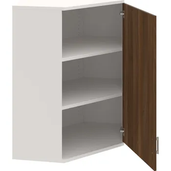 Policová skříň SRV 3 01 P H – Skříň vnitřní roh pravá 115,2 cm - Ořech , Bílá , USH – hranatá