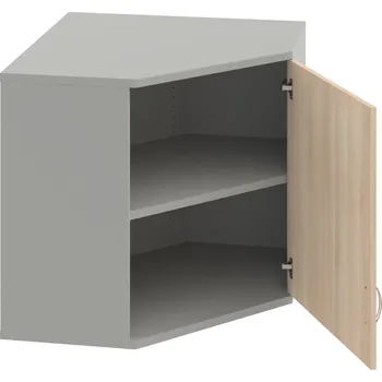 Policová skříň SRV 2 01 P H – Skříň vnitřní roh pravá 76,8 cm - Akát , Šedá , USN – Hobis