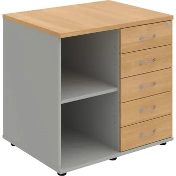 SPKZ 3 80 60 P P – Skříňka ke stolu, pravá, s centrálním zamykáním - Dub , Šedá , USN – Hobis