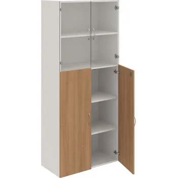 Policová skříň DZ 5 80 08 – Skříň policová dvéřová 185 × 80 cm - Višeň , Bílá , USN – Hobis