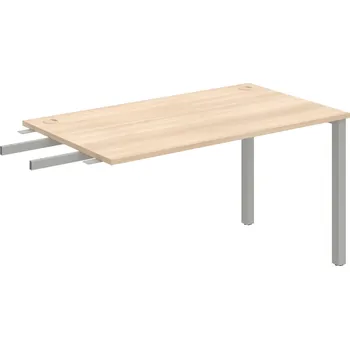 Psací stůl US 1400 RU – Stůl pracovní délky 140 cm, k řetězení - Akát , Šedý kov