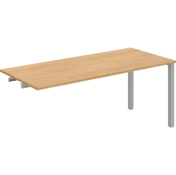 Psací stůl UJ 1800 R – Stůl jednací rovný délky 180 cm, k řetězení - Dub , Šedý kov