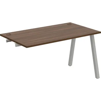 Psací stůl US A 1400 R – Stůl pracovní délky 140 cm, k řetězení - Ořech , Šedý kov