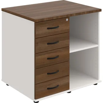 SPKZ 3 80 60 L N – Skříňka ke stolu, levá, s centrálním zamykáním - Ořech , Bílá , UCO – černá