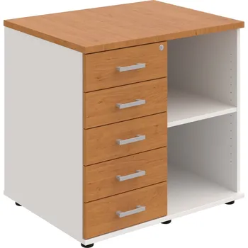 SPKZ 3 80 60 L P – Skříňka ke stolu, levá, s centrálním zamykáním - Olše , Bílá , USH – hranatá