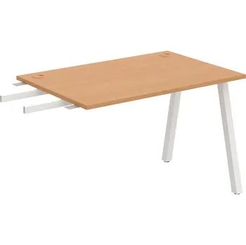 Psací stůl US A 1200 RU – Stůl pracovní délky 120 cm, k řetězení - Buk , Bílý kov