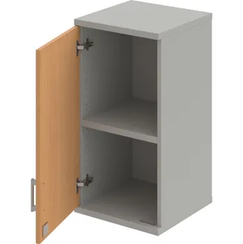 Policová skříň SZ 2 40 01 L H – Skříň policová dvéřová 76,8 × 40 cm - Buk , Šedá , USH – hranatá
