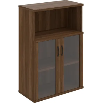 Policová skříň S 3 80 05 – Skříň policová dvéřová 115,2 × 80 cm - Ořech , Ořech , UCO – černá