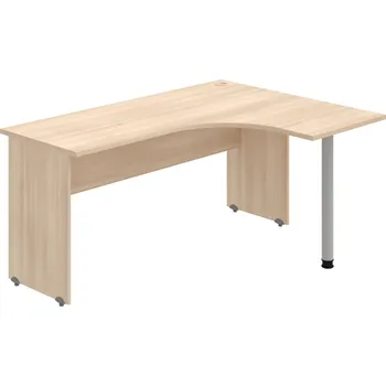 Psací stůl GE 60 L – Stůl ergo levý 160 × 120 cm - Akát , Akát , Šedý kov