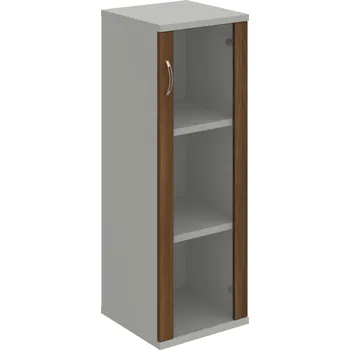 Policová skříň S 3 40 02 P – Skříň policová dvéřová 115,2 × 40 cm - Ořech , Šedá , USN – Hobis