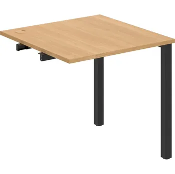 Psací stůl US 800 R – Stůl pracovní délky 80 cm, k řetězení - Dub , Černý kov