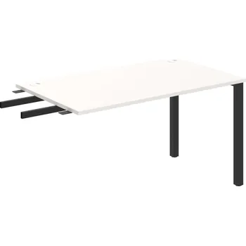 Psací stůl US 1400 RU – Stůl pracovní délky 140 cm, k řetězení - Bílá , Černý kov