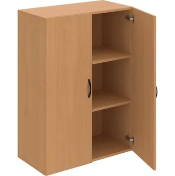 Policová skříň D 3 80 01 – Skříň policová dvéřová 111 × 80 cm - Buk , Buk , UCO – černá