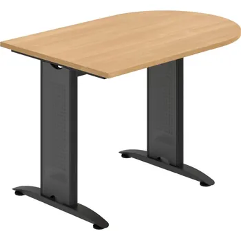 Jednací stůl FP 1200 1 – Stůl jednací oblouk 120 cm - Dub , Černý kov