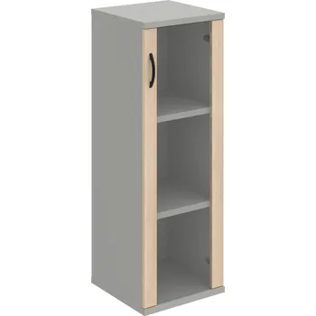 Policová skříň S 3 40 02 P – Skříň policová dvéřová 115,2 × 40 cm - Akát , Šedá , UCO – černá