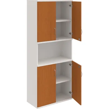 Policová skříň SZ 5 80 05 – Skříň policová dvéřová 192 × 80 cm - Třešeň , Bílá , USN – Hobis