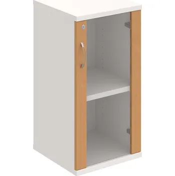 Policová skříň SZ 2 40 02 P – Skříň policová dvéřová 76,8 × 40 cm - Buk , Bílá , USN – Hobis