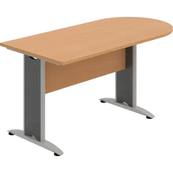 Jednací stůl CP 1600 1 – Stůl jednací oblouk 160 cm - Buk , Buk , Šedý kov