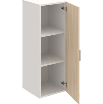 Policová skříň D 3 40 01 – Skříň policová dvéřová 111 × 40 cm - Akát , Bílá , USH – hranatá