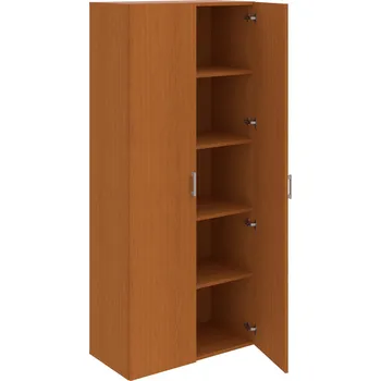 Policová skříň D 5 80 00 – Skříň policová dvéřová 185 × 80 cm - Třešeň , Třešeň , USH – hranatá