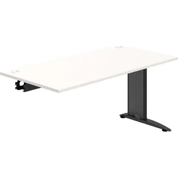 Psací stůl FS 1600 R – Stůl pracovní řetězící rovný 160 cm - Bílá , Černý kov