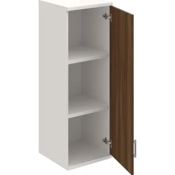 Policová skříň S 3 40 01 P H – Skříň policová dvéřová 115,2 × 40 cm - Ořech , Bílá , USH – hranatá