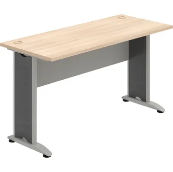 Psací stůl CE 1400 – Stůl pracovní rovný 140 cm, hl. 60 cm - Akát , Šedá , Šedý kov