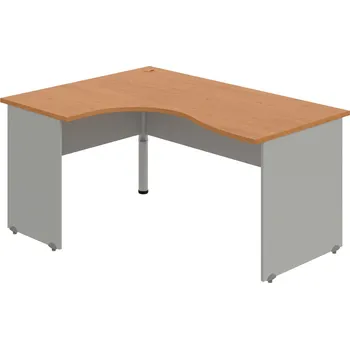 Psací stůl GE 2005 P – Stůl ergo pravý 160 × 120 cm - Olše , Šedá , Šedý kov