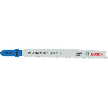 Pilový plátek BOSCH Pilový plátek pro přímočaré pily PRO Metal thick and thin T123XF, 100 mm, 100 ks 2608638700 free_store_pickup