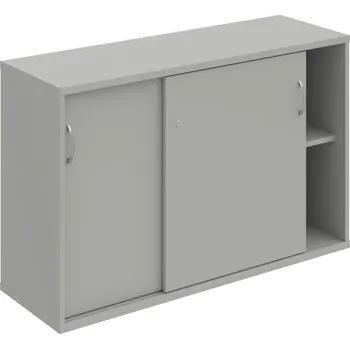 Policová skříň SZ 2 120 02 – Skříňka s posuv. dveřmi 76,8 × 120 cm - Šedá , Šedá , USN – Hobis