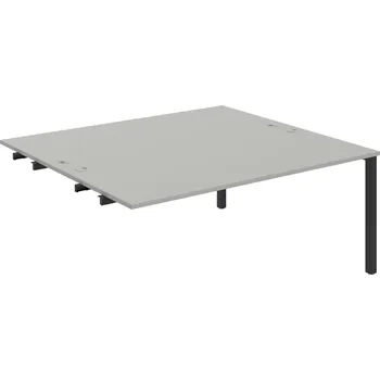 Psací stůl USD 1800 R – Stůl pracovní 180 × 160 cm, k řetězení - Šedá , Černý kov