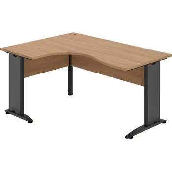 Psací stůl CE 2005 P – Stůl ergo pravý 160 × 120 cm - Višeň , Višeň , Černý kov