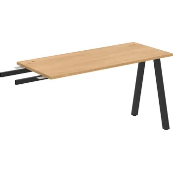 Psací stůl UE A 1400 RU – Stůl pracovní délky 140 cm, hl. 60 cm, k řetězení - Dub , Černý kov