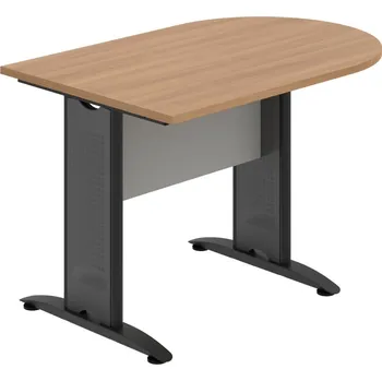 Jednací stůl CP 1200 1 – Stůl jednací oblouk 120 cm - Višeň , Šedá , Černý kov