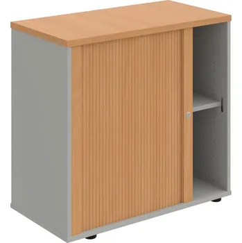 SPRZ 80 40 L – Skříňka ke stolu, roletová, levá, š. 80 cm - Buk , Šedá , Buk