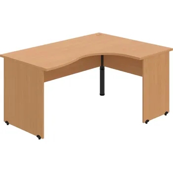 Psací stůl GE 2005 L – Stůl ergo levý 160 × 120 cm - Buk , Buk , Černý kov