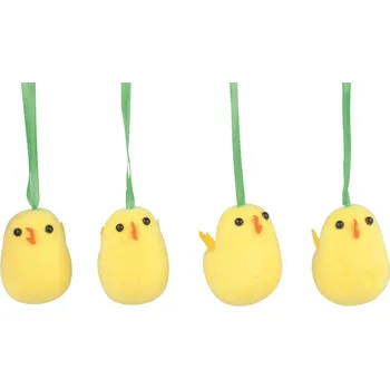 Vánoční dekorace Anděl Kuřátka plyšová na zavěšení 4,5 cm, 4 ks