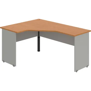 Psací stůl GEV 60 P – Stůl ergo pravý 160 × 120 cm - Olše , Šedá , Černý kov