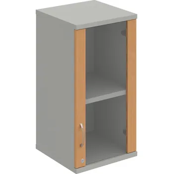 Policová skříň SZ 2 40 02 P H – Skříň policová dvéřová 76,8 × 40 cm - Buk , Šedá , USN – Hobis