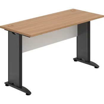 Psací stůl CE 1400 – Stůl pracovní rovný 140 cm, hl. 60 cm - Višeň , Bílá , Černý kov