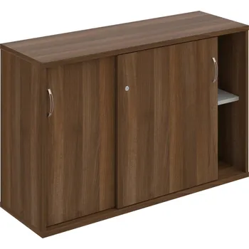 Policová skříň SZ 2 120 02 – Skříňka s posuv. dveřmi 76,8 × 120 cm - Ořech , Ořech , USN – Hobis
