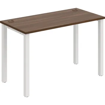 Psací stůl UE 1200 – Stůl pracovní délky 120 cm, hl. 60 cm - Ořech , Bílý kov