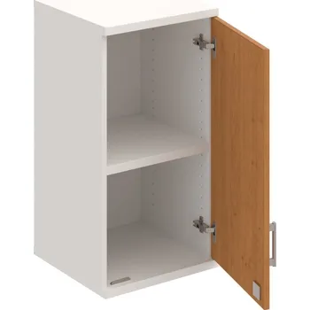Policová skříň SZ 2 40 01 P H – Skříň policová dvéřová 76,8 × 40 cm - Olše , Bílá , USH – hranatá