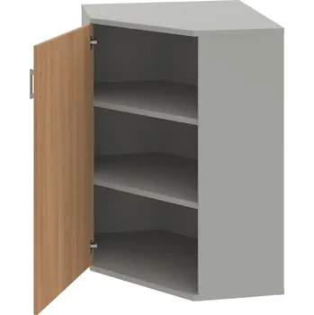 Policová skříň SRV 3 01 L – Skříň vnitřní roh levá 115,2 cm - Višeň , Šedá , USH – hranatá